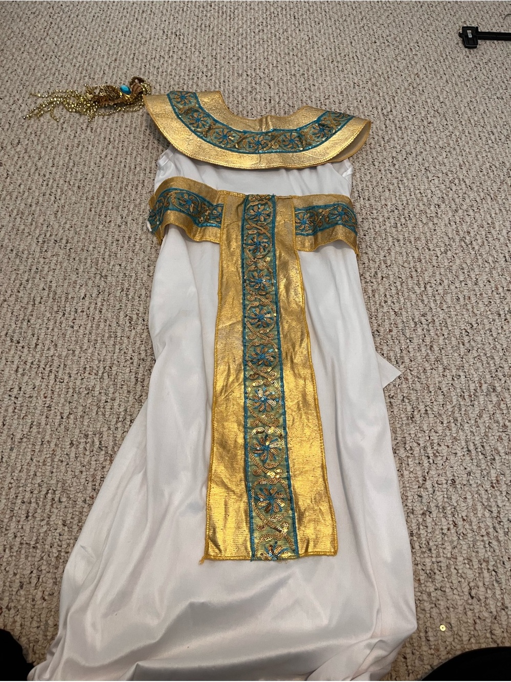 Rubies Egyptian Cleopatra Costume Girls Child Large 12-14 White Gold Halloween